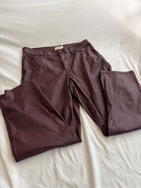 Edgely Burgundy Pants Slim Straight Ankle High Rise— Size 12